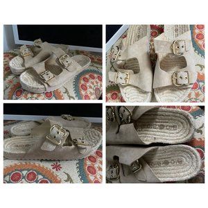 Bio Bio off white suede sandals exc cond sz 8